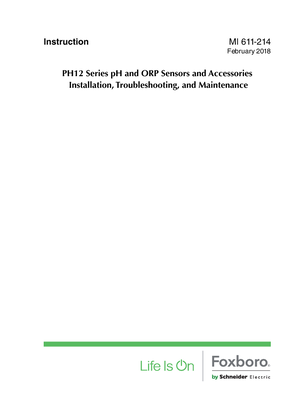 Image of PH12 Series pH and ORP Sensors and Accessories Installation, Troubleshooting, and Maintenance