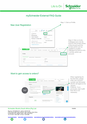 Image of mySchneider External FAQ Guide
