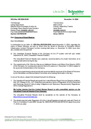 Image of Outcome of Board Meeting - November 14, 2024