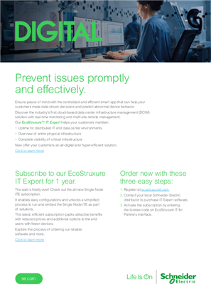 Image of Single Node EcoStruxure IT Expert Flyer EN