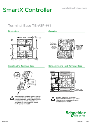 Obrázok SmartX Controller Terminal Base TB-ASP-W1 Installation Instructions