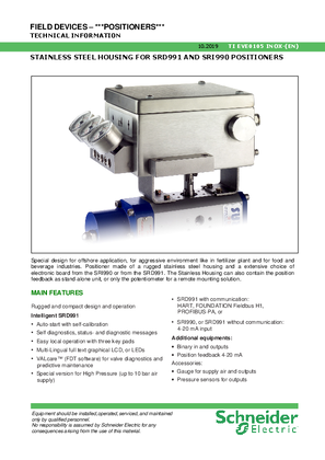 Obrázek Stainless Steel Housing for SRD991 and SRI990 Positioners - Technical Information