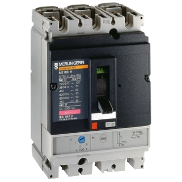 Disjoncteur Schneider ComPacT NSXm E 3P 3d TMD 80A bornes à cosses