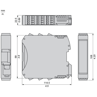 Technical Illustration for Modicon MCM - Dimension