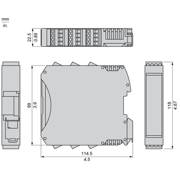 Technical Illustration for Modicon MCM - Dimension