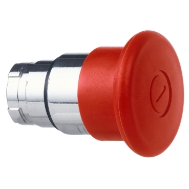 PUSH レッド シルバー ZB2BT4 - OPERATOR MUSHROOM PUSH/PULL RED 40MM | Schneider