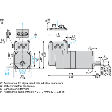 Technical Illustration for Lexium ILA_ILE_ILS - Dimension