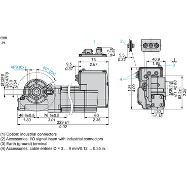 Technical Illustration for Lexium ILA_ILE_ILS - Dimension