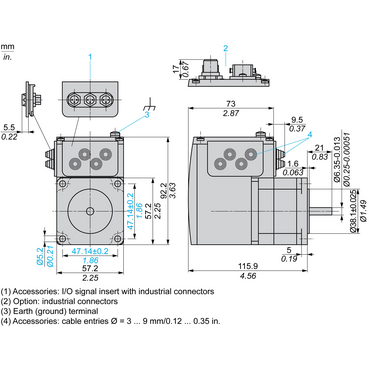 Technical Illustration for Lexium ILA_ILE_ILS - Dimension
