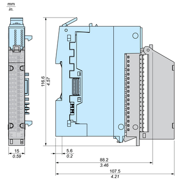 NTSXTB18001H - Screw Terminal Block, 18 Points, 3.81mm Pitch, With