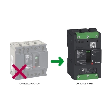 Compact NSC100 Schneider Electric Compact NSC100 effektbrytare utgår ur sortimentet 2018. Den ersätts av Compact NSXm.