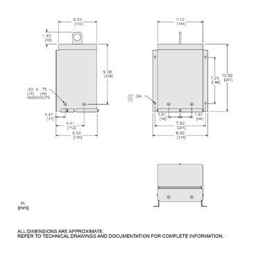 Illustration: Dimensions Drawing for 3S1F 3S4F and 3S40F Transformers