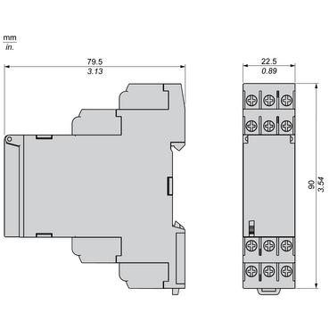 Technical Illustration for Harmony Control Relay - Dimension