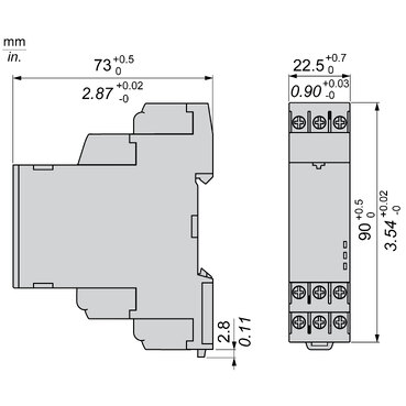 RE22R2MYMR - Modular timing relay, 8 A, 2 CO, 0.05s…300h