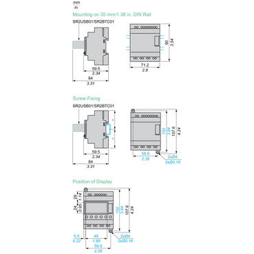 Technical Illustration for Zelio Logic - Dimension