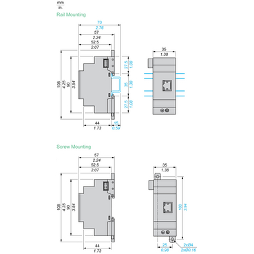 Technical Illustration for Zelio Logic - Dimension