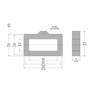 56053 - Rectangular sensor L1 type, VigiPacT, 280mmx115mm, 1600A