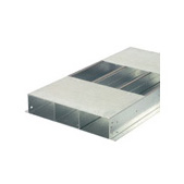 Galvanised steel flush floor trunking. Longer lengths requiring less couplings and easier to install.