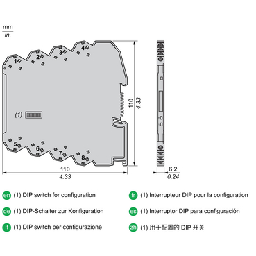 Technical Illustration for Harmony Analog Relay - Dimension