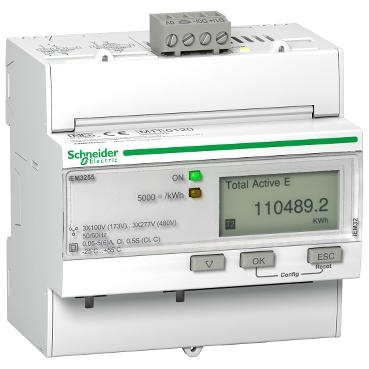 iEM3000 Schneider Electric Trilho DIN, medidores de energia trifásicos para monitoramento de painéis de distribuição com opção de medição direta até 125A