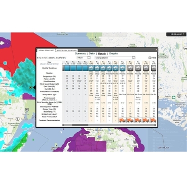 RoadCast Schneider Electric Pavement temperature forecasts customized for a specific road or bridge 