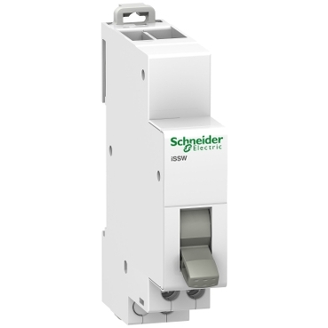 Acti9 iSSW Schneider Electric Omkopplare som finns i 1P och 2P utförande med slutande och växlande kontakt, samt med 3 lägen.