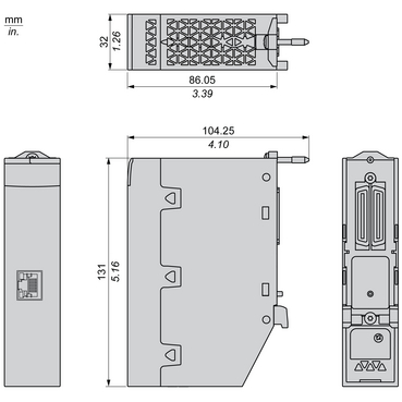 Technical Illustration for Modicon M580 - Dimension