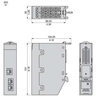 Technical Illustration for Modicon M580 - Dimension