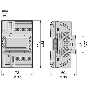 Technical Illustration for Modicon M172 - Dimension