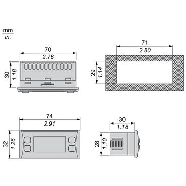 Technical Illustration for Modicon M171 - Dimension