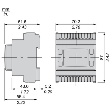 Technical Illustration for Modicon M171 - Dimension