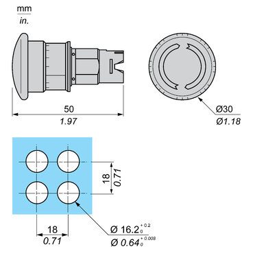ZB6AS834 - Head for emergency stop push button, Harmony XB6