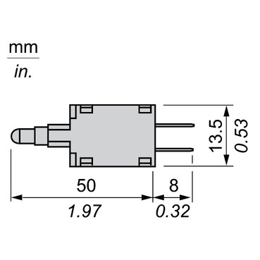 ZB6E2E - single contact block for head Ø16 1NC gold flashed
