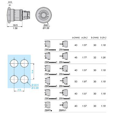 ZB4BS55 - Head for non illuminated push button, Harmony XB4