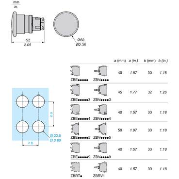 ZB4BR2 - Head for non illuminated pushbutton, Harmony XB4