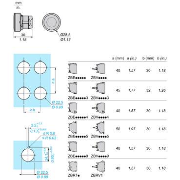 ZB5AW353 - Head for illuminated push button, Harmony XB5, plastic