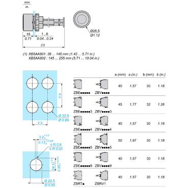 XB5AA86102 - Pushs button reset for 17120mm actuation
