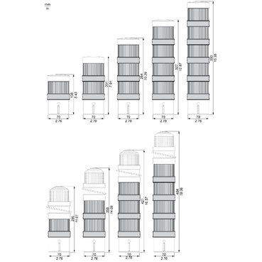 Harmony XVB, Audible unit for modular tower lights, plastic, Ø70, buzzer, continuous or intermitten tone,70... 90 dB, 12...48 V AC/DC-2