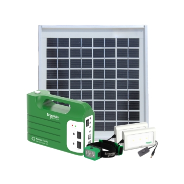 Homaya SHSO1 Schneider Electric Solar Home System: 500+ lumens from 4 lights supporting mobile charging and radio