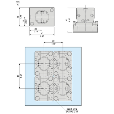 XACS413 - Contact block, Harmony XAC, single contact, spring