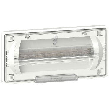 Exiway Schneider Electric IP42 e IP65, Fonte luminosa a LED e tubo fluorescente, Autonomie 1h-2h-3h, Versioni Standard e Activa