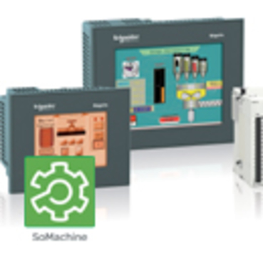 HMI controllers with 5.7" color screens with 32 I/Os including standard mounting with cut-out