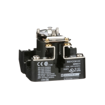 8501CO6V20 - Power Relay, Type C, 2.0 HP, 30A resistive at 300 VAC, SPST, 1  normally open contact, 120 VAC coil