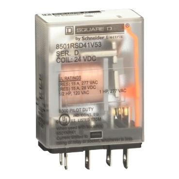 8501RSD41V53 - Miniature Relay, Harmony 8501R, SPDT, 5 blades 