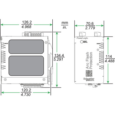 Vamp Arc Flash Detection A3 F6P Arc flash device - Dimensions