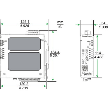 Vamp Arc Flash Detection A3 S6P Arc flash ext device - Dimensions