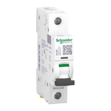 Schneider Electric Mini Breaker Acti9 iC60N, 1 Polo, 0.5 A, 50 kA, 220-240  V AC, 72 V DC, Curva C, Riel DIN A9F74170 - ELECTROPARTES S.A.S