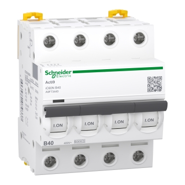 A9F73440 - Acti9 Ic60N, Intreruptor Automat Miniatura, 4P, 40A, curba B |  Schneider Electric România
