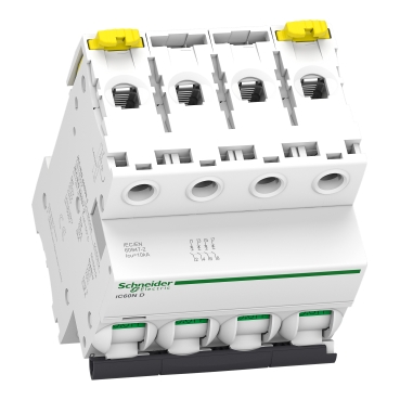 Miniature circuit breaker (MCB), Acti9 iC60N, 4P, 20A, D curve, 6000A (IEC/EN 60898-1), 10kA (IEC/EN 60947-2)-2