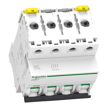 Schneider Electric Mini Breaker Acti9 iC60N, 1 Polo, 0.5 A, 50 kA, 220-240  V AC, 72 V DC, Curva C, Riel DIN A9F74170 - ELECTROPARTES S.A.S